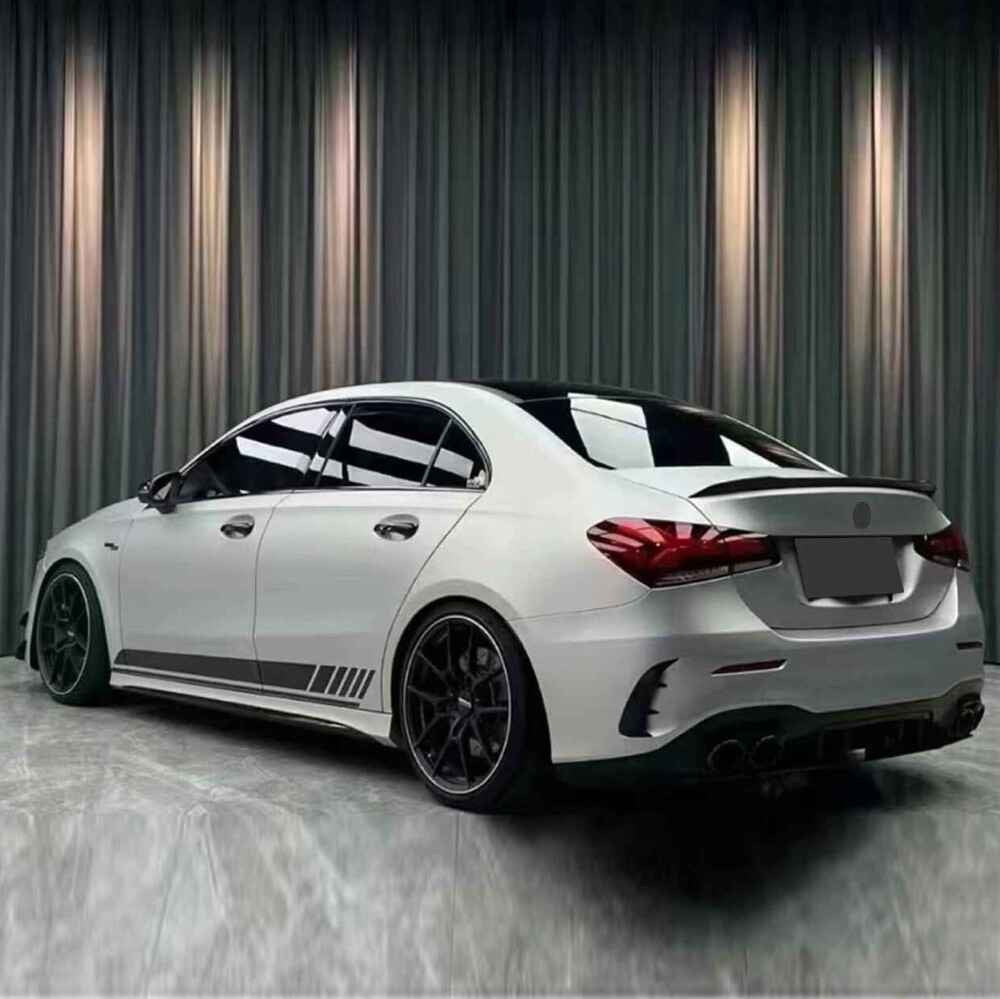 Car Craft Compatible With Mercedes Benz A Class W177 2018-2024 Rear Trunk Wing Boot Lip Skirts Spoiler Amg Style Carbon Fiber Look W177-015/016 Cf