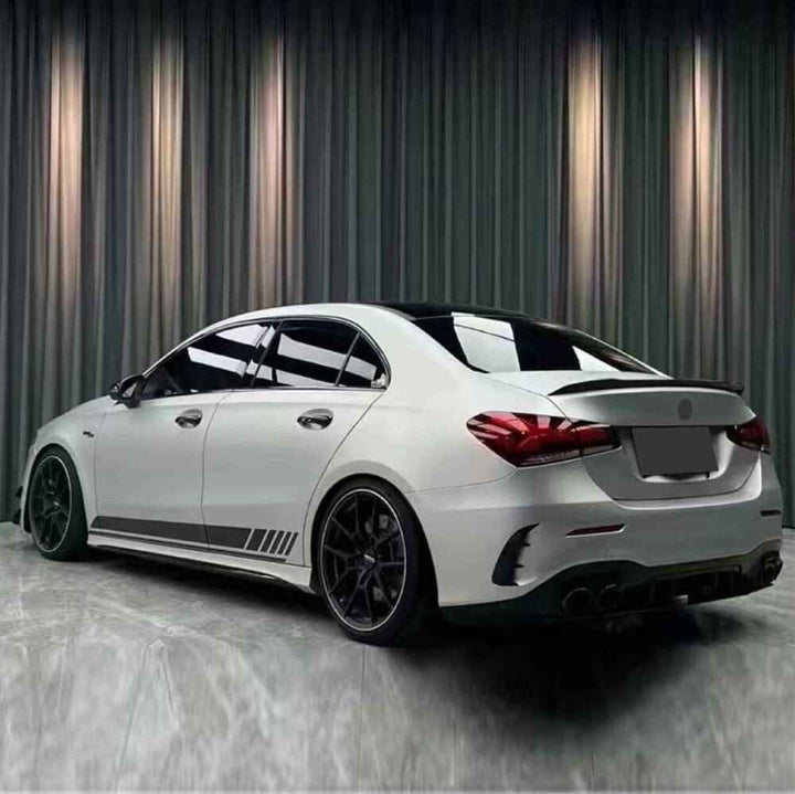 Car Craft Compatible With Mercedes Benz A Class W177 2018-2024 Rear Trunk Wing Boot Lip Skirts Spoiler Amg Style Glossy Black W177-015/016 Gb