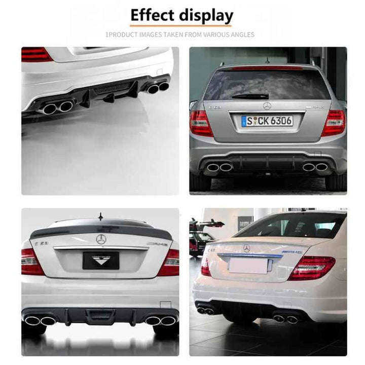Car Craft Compatible With Mercedes Benz C Class W204 2011-2014 C63 Amg Exhaust Tip Pipe Dual Silver Chrome Gc W204-011