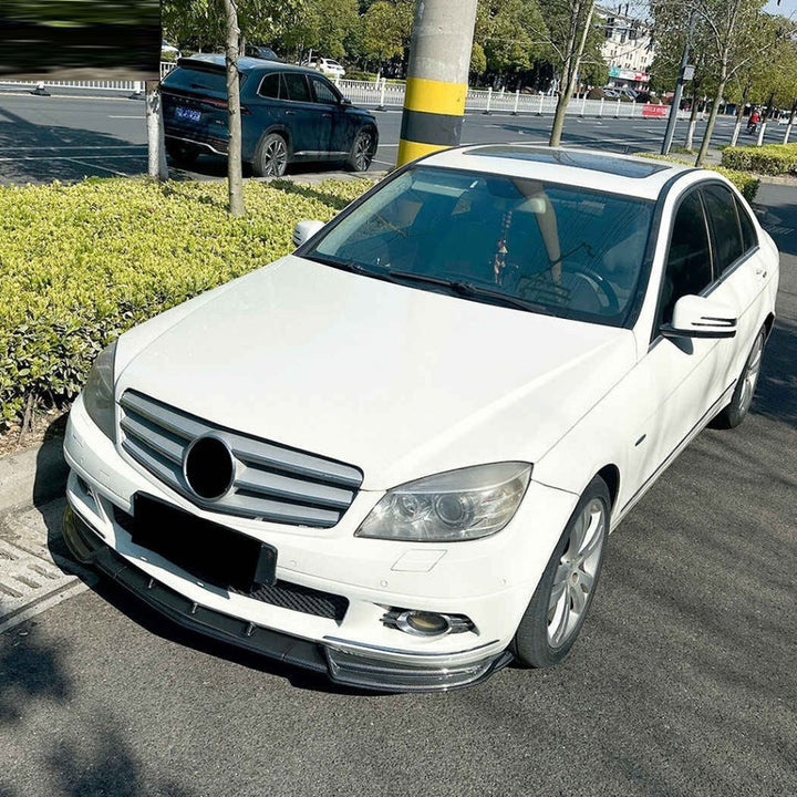 Car Craft Compatible With Mercedes Benz C Class W204 2007-2010 Standard Front Bumper Lip Splitter Skirts Zst-1104 Cf Carbon Fiber Look - CAR CRAFT INDIA