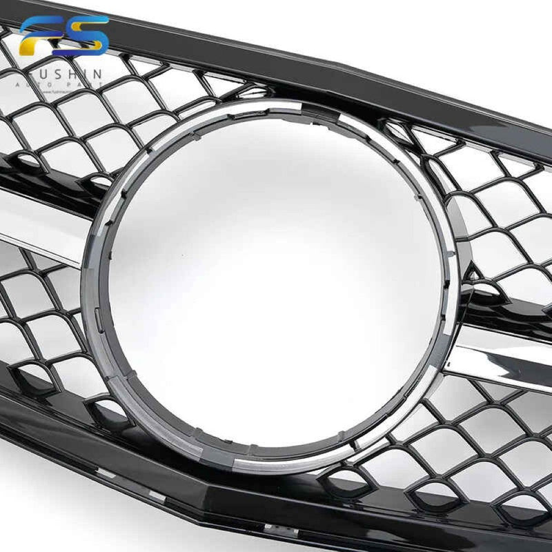 Car Craft Compatible With Mercedes Benz C Class W204 2007-2014 Upgrade Front Bumper Amg Show Grill Black Silver Gc W204-004