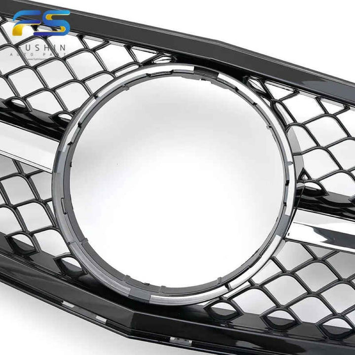 Car Craft Compatible With Mercedes Benz C Class W204 2007-2014 Upgrade Front Bumper Amg Show Grill Black Silver Gc W204-004
