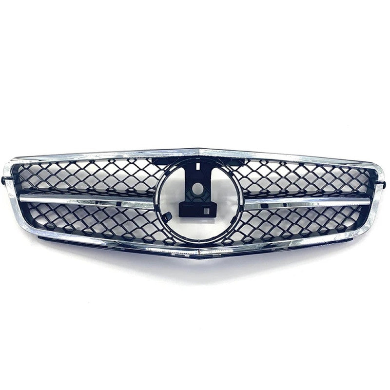 Car Craft Compatible With Mercedes Benz C Class W204 2007-2014 Upgrade Front Bumper Amg Show Grill Full Silver Gc W204-002