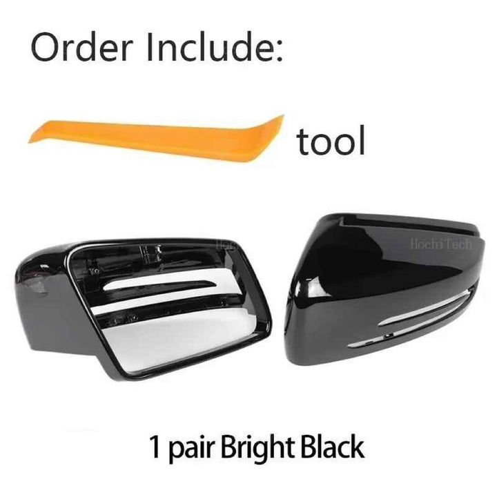 Car Craft Compatible With Mercedes A B C E S Cla Gla Class W176 W246 W204 W212 W221 W117 C117 W156 X156 2010-2018 Rear View Case Wing Cap Shell Housing Mirror Covers Replacement Style Glossy Black