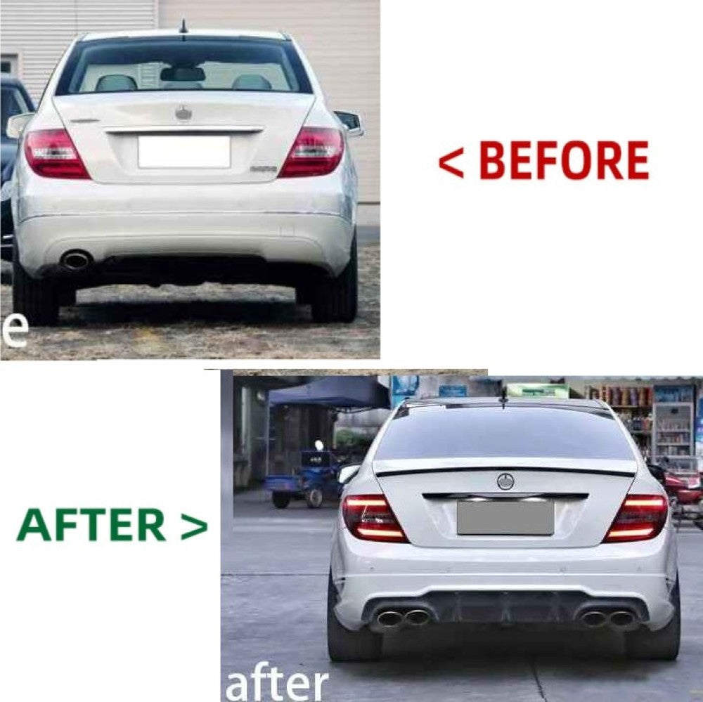 Car Craft Compatible With Mercedes Benz C Class W204 2011-2014 Rear Bumper Upgrade Convert To Amg C63 Amg Bumper Bodykit Gc W204-006