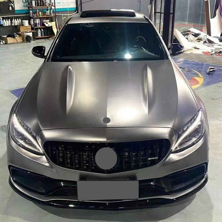 Car Craft Compatible With Mercedes Benz C Class W205 C205 Coupe 2015-2021 Amg C63 Front Bumper Lip Splitter Skirts Carbon Fiber Look Gc W205-015/016 Cf