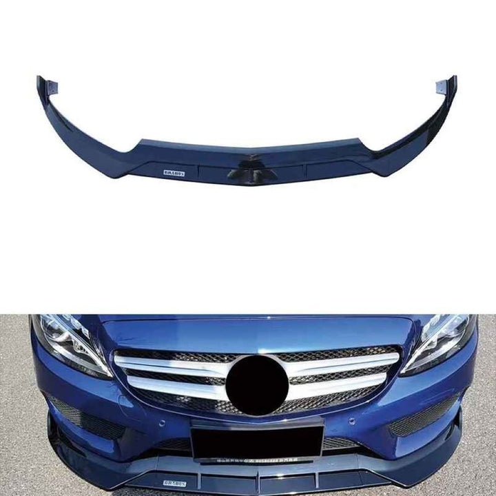 Car Craft Compatible With Mercedes Benz C Class W205 C205 Coupe 2015-2021 Classic Standard Front Bumper Lip Splitter Skirts Brabus Style Glossy Black GC