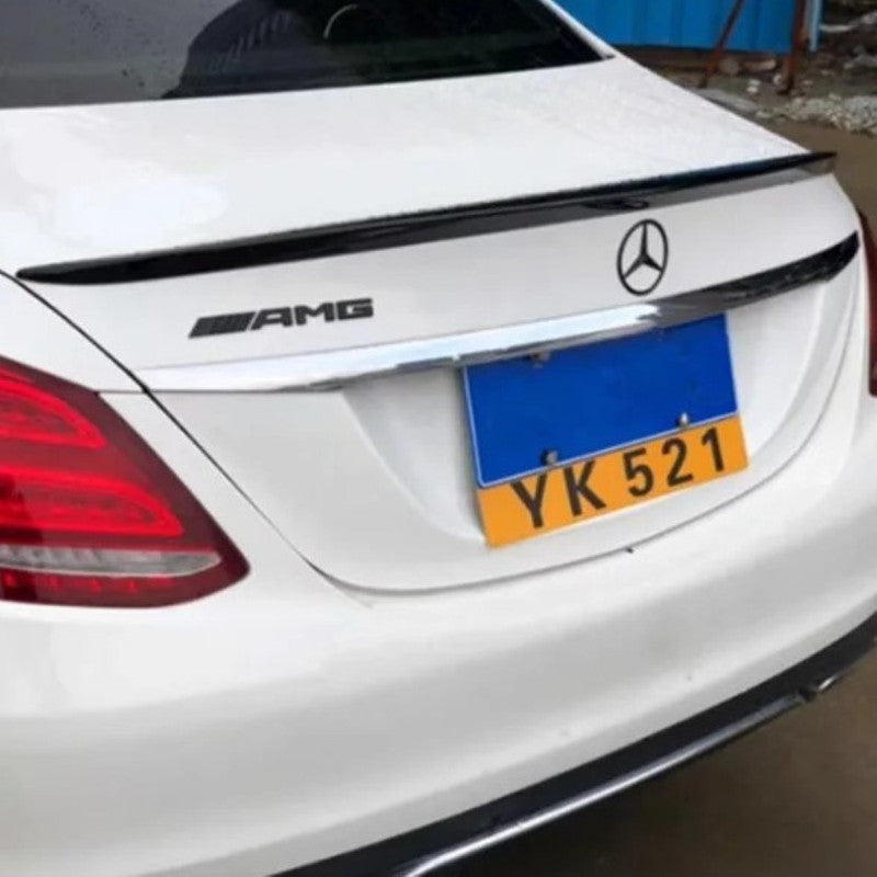 Car Craft Compatible With Mercedes Benz C Class W205 2015-2021 Rear Trunk Wing Boot Lip Skirts Spoiler Amg Style Glossy Black GC W205-035/036 Gb