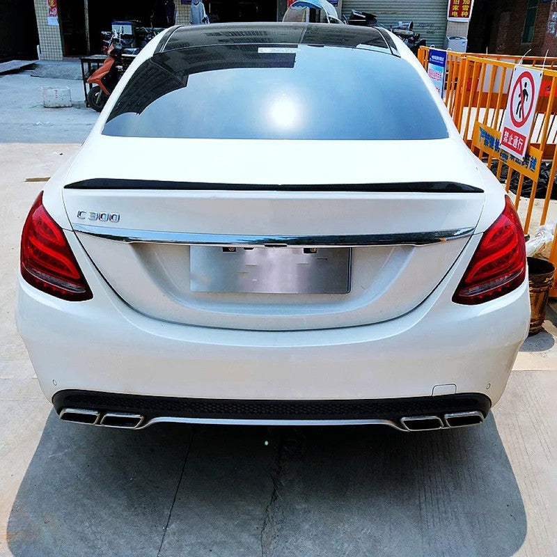 Car Craft Compatible With Mercedes Benz C Class W205 2014-2021 Rear Trunk Wing Boot Lip Wing Spoiler C63s Carbon Fiber Look Benz-040