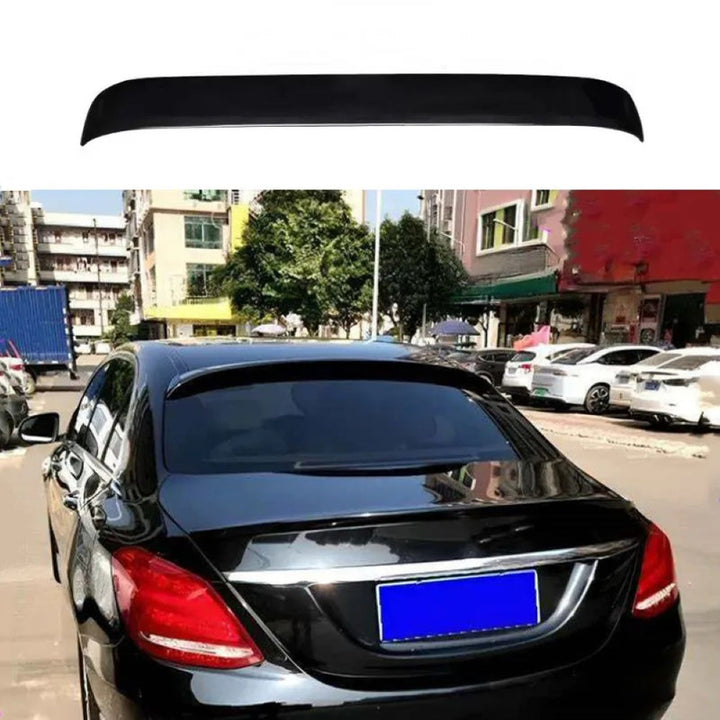 Car Craft Compatible With Mercedes Benz C Class W205 2014-2021 Rear Trunk Wing Boot Lip Wing Roof Spoiler Glossy Black