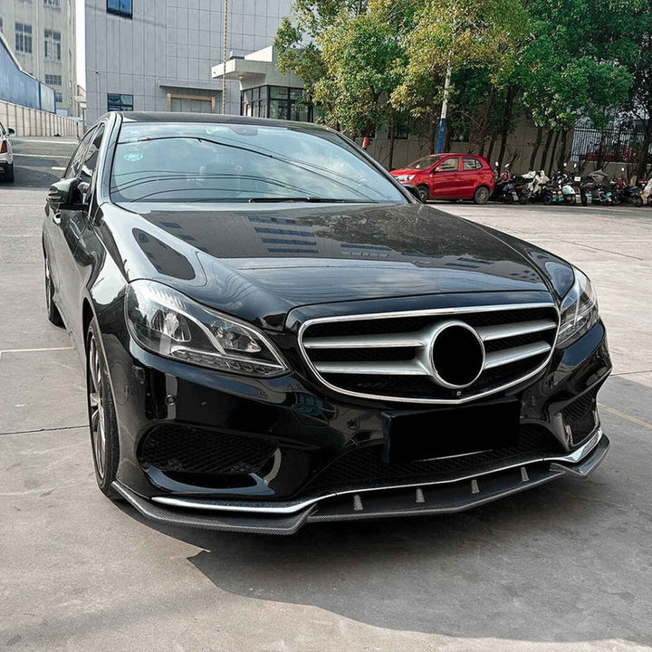 Car Craft Compatible With Mercedes Benz E Class W212 2012-2015 C207 Amg Front Bumper Lip Splitter Skirts Zst-1098 Gb Glossy Black - CAR CRAFT INDIA