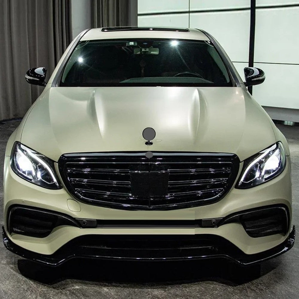 Car Craft Compatible With Mercedes Benz E Class W213 2016-2020 Upgrade Facelift Convert To Amg E63 Amg63 Bodykit Front Bumper Lip Skirt Trim Brabus Bbs Gc W213-007 008 Glossy Black