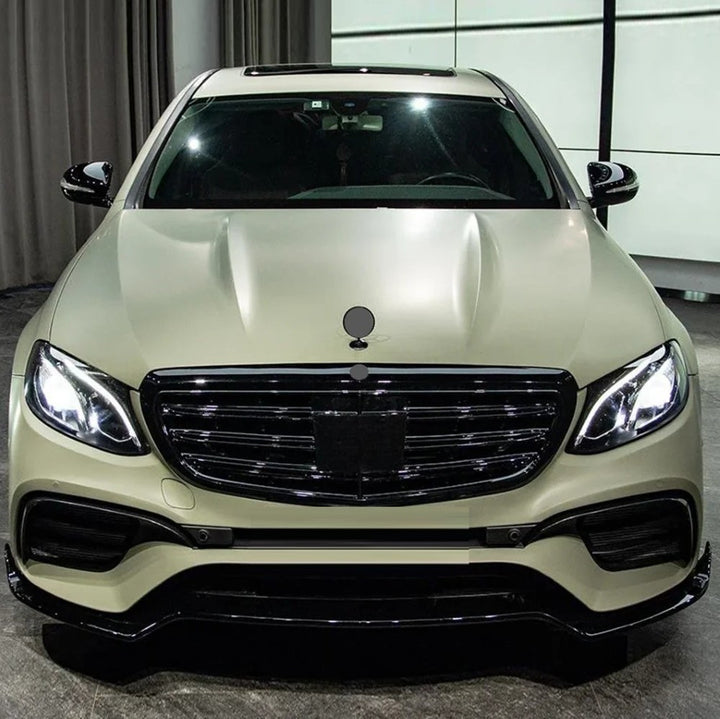 Car Craft Compatible With Mercedes Benz E Class W213 2016-2020 Upgrade Facelift Convert To Amg E63 Amg63 Bodykit Front Bumper Lip Skirt Trim Brabus Bbs Gc W213-007 008 Glossy Black