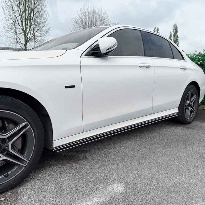 Car Craft Compatible With Mercedes Benz E Class W213 2016-2024 Amg Side Skirt Extension Splitter Running Board Trim Cover Zst-1053 Cf Carbon Fiber Look - CAR CRAFT INDIA