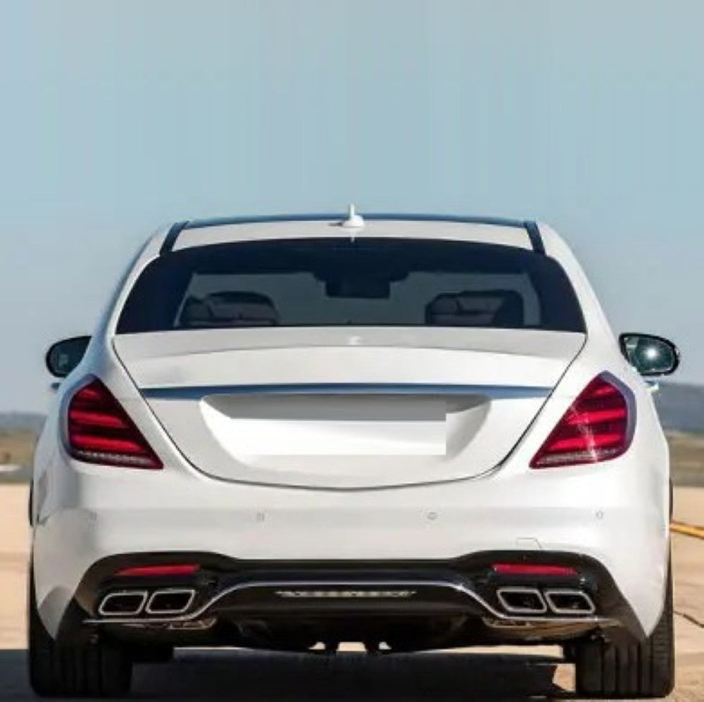 Car Craft Compatible With Mercedes Benz S Class W222 Lci 2018-2020 Upgrade Convert To S Class S63amg Amg63 S63 Amg Front Rear Bumper Bodykit Diffuser Exhaust Pipe Tip Grill Skirt Splitter Trim Gc W222-007, 009