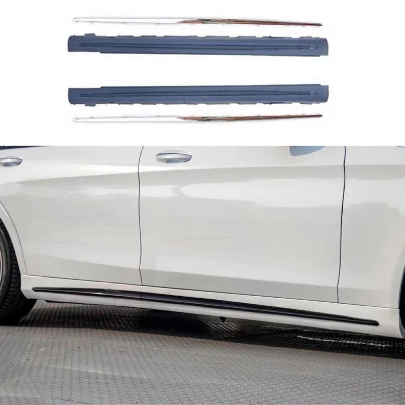 Car Craft Compatible With Mercedes Benz S Class W222 Lci 2018-2020 Upgrade Convert To S Class S63amg Amg63 S63 S65 S450 Amg Maybach Side Skirt Splitter Running Board Gc W222-012 Short