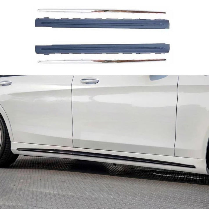 Car Craft Compatible With Mercedes Benz S Class W222 Lci 2018-2020 Upgrade Convert To S Class S63amg Amg63 S63 S65 S450 Amg Maybach Side Skirt Splitter Running Board Gc W222-013 Long