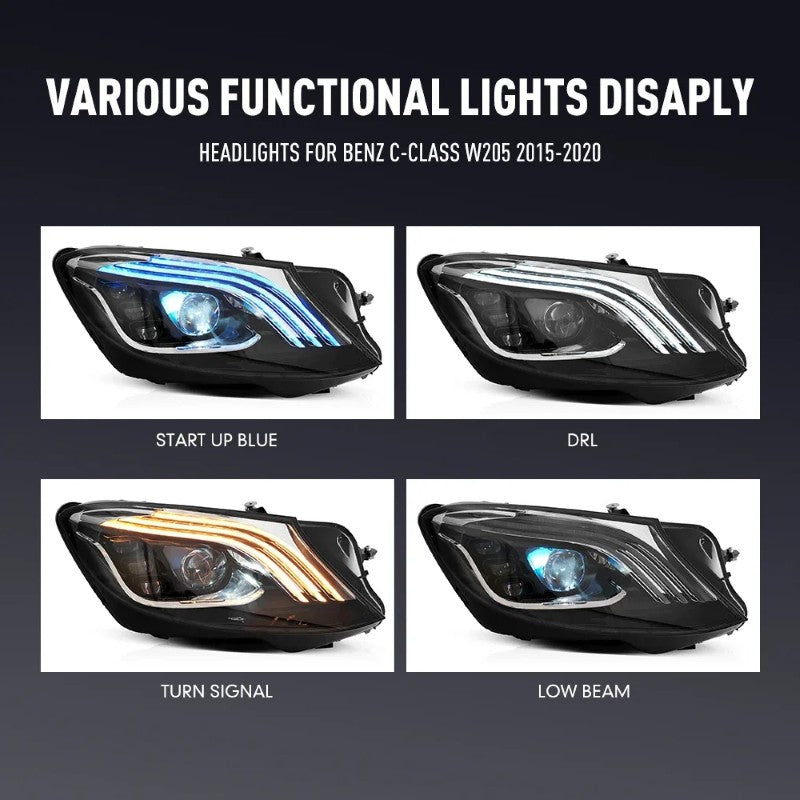 Car Craft Compatible With Mercedes Benz S Class W222 2014-2019 Car Front Upgraded Head Light Lamp Xenon Headlight Retrofit Upgrade Modified Led Drl Hid Light Maybach Style Shy - CAR CRAFT INDIA