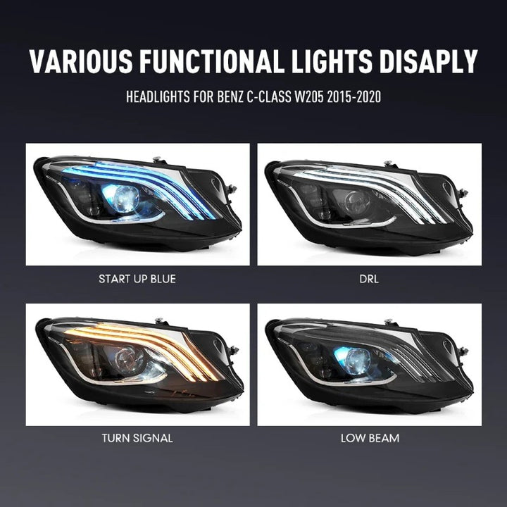 Car Craft Compatible With Mercedes Benz S Class W222 2014-2019 Car Front Upgraded Head Light Lamp Xenon Headlight Retrofit Upgrade Modified Led Drl Hid Light Maybach Style Shy - CAR CRAFT INDIA