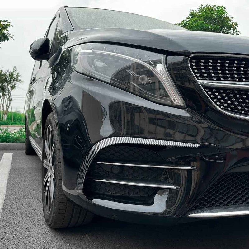 Car Craft Compatible With Mercedes Benz V Class W447 2016-2023 Amg Rear After Bumper Lip Splitter Skirts Canards Zst-1032 Gb Glossy Black