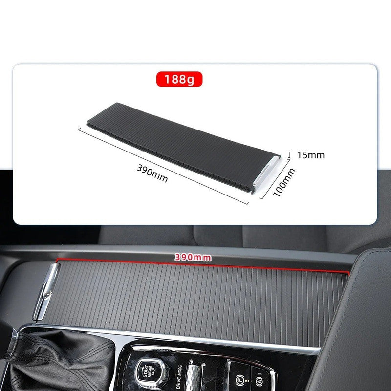 Car Craft Compatible With Volvo Xc60 Mk2 2018-2025 V60 S60 2019-2025 Car Center Console Drink Cup Trim Blind Holder Curtain Zipper Cover 31469624 Black CC-9068