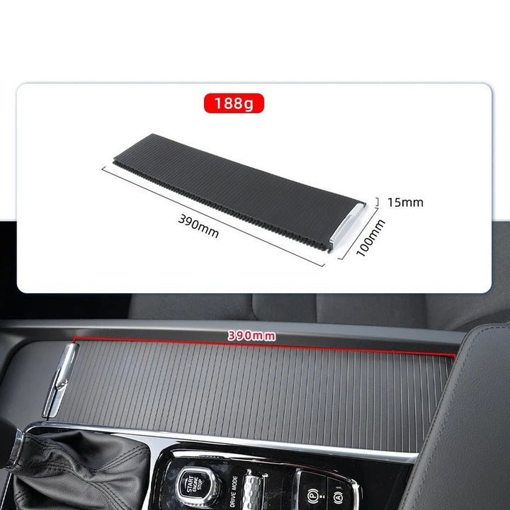 Car Craft Compatible With Volvo Xc60 Mk2 2018-2025 V60 S60 2019-2025 Car Center Console Drink Cup Trim Blind Holder Curtain Zipper Cover 31469624 Black CC-9068