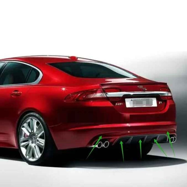 Car Craft Compatible With Jaguar Xf Xfr 2011-2016 Rear Bumper Lip Diffuser Glossy Black