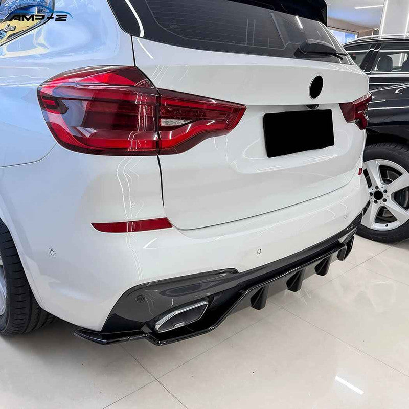 Car Craft Compatible With Bmw X3 G01 Pre-facelift M Sport 2018-2021 Rear Bumper After Lip Diffuser Trim Skirt Zst-1483 Cf Carbon Fiber Look