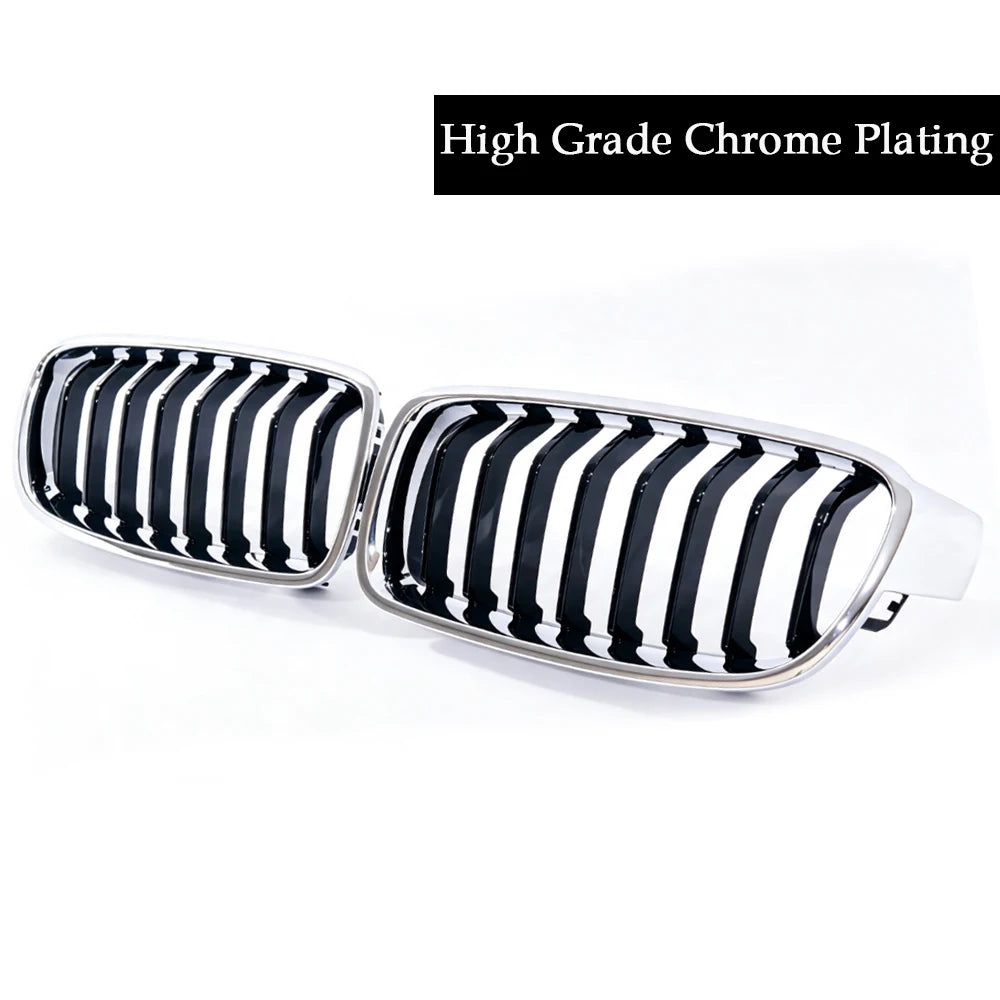 Car Craft Compatible With Bmw 3 Series F30 2012-2018 Front Bumper Grill Single Line Glossy Black Chrome
