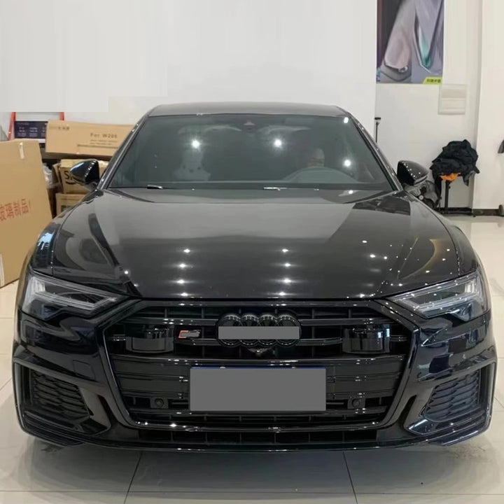 Car Craft Compatible With Audi A6 C8 2019-2025 Rs6 S6 Sport Front Bumper Lip Splitter Skirt Trim A6-018 019 Gc Glossy Black CC-11297