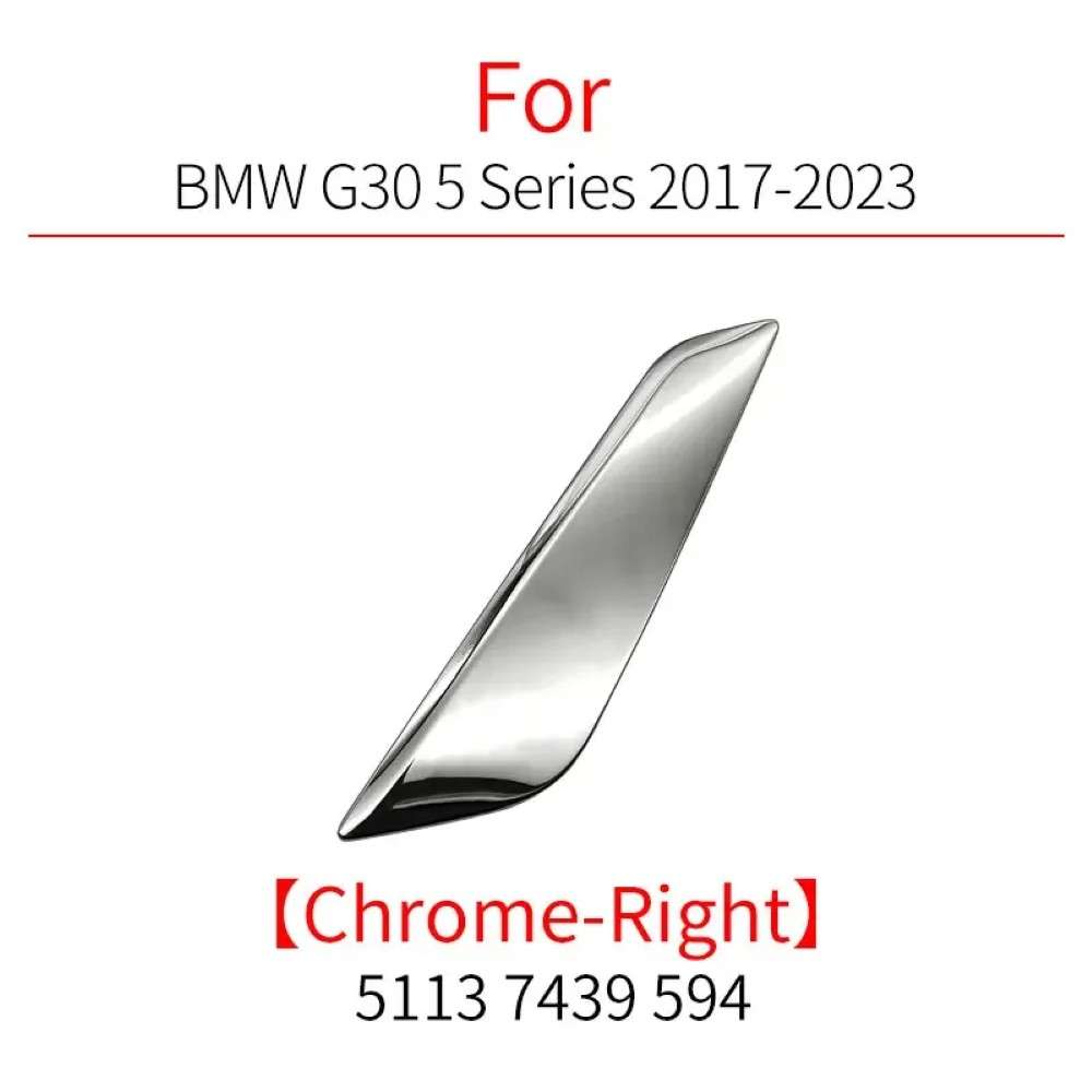 Car Craft Compatible With Bmw 5 Series G30 F90 2017-2024 Side Fender Decorative Bright Electroplated Strip Trim 51137349594 Right Chrome CC-8101 - CAR CRAFT INDIA
