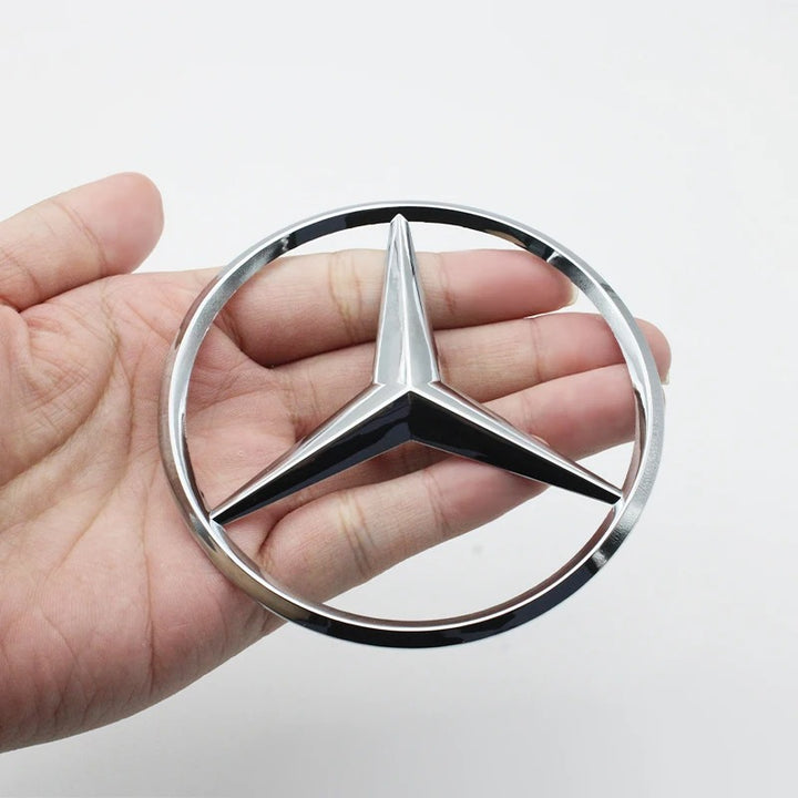 Car Craft Compatible With Mercedes A B C E S Class Ml Gl Gle Gls Cla Gla Glc Slk Grill Letter Logo Badge Emblem Sticker Rear Trunk Logo 90mm Chrome