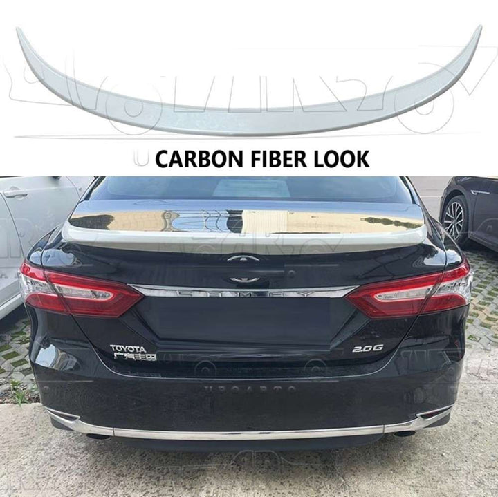 Car Craft Compatible With Toyota Camry 2018-2020 Rear Trunk Wing Boot Spoiler Lip Splitter Skirt Oem Style Ar-toyota-088a Cf Carbon Fiber Look - CAR CRAFT INDIA