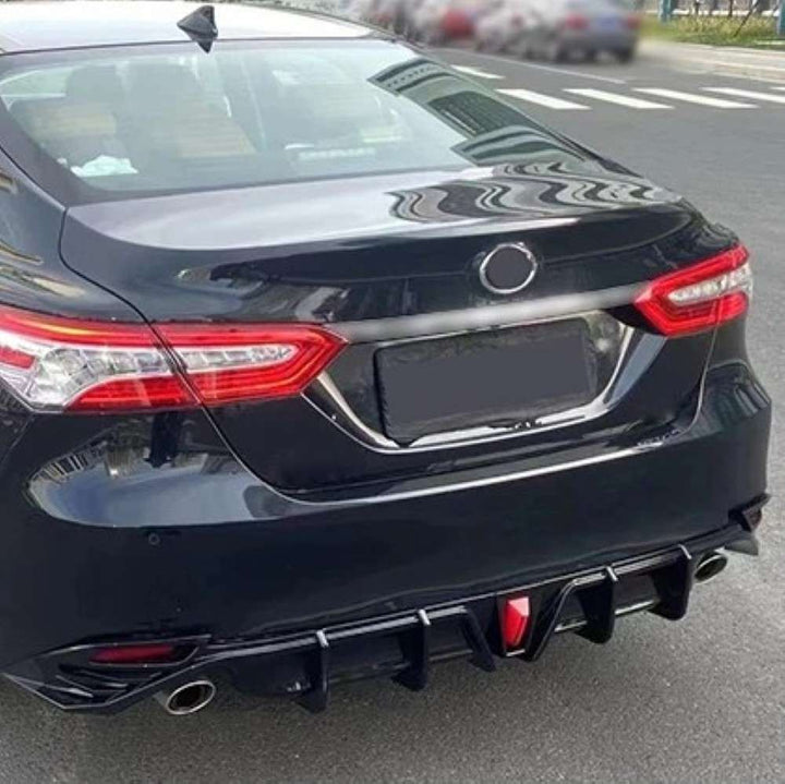 Car Craft Compatible With Toyota Camry 2018-2023 Rear After Bumper After Lip Splitter Skirts Diffuser F1 Style With Light Ar-toyota-0114 Cf Carbon Fiber Look - CAR CRAFT INDIA