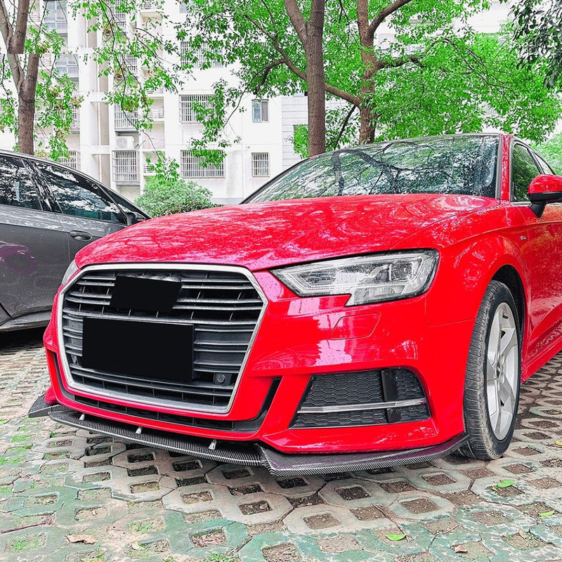 Car Craft Compatible With Audi A3 8v Facelift S Line 2017-2020 Front Bumper Lip Skirt Splitter Spoiler Zst-985 Glossy Black