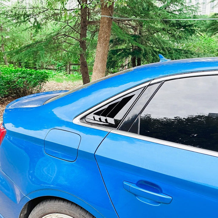 Car Craft Compatible With Audi A3 8v 2014-2020 Car Rear Window Louvers Sticker Rear Triangle Window Shade Spoiler Trim Accessories Zst-842 Gb Glooy Black