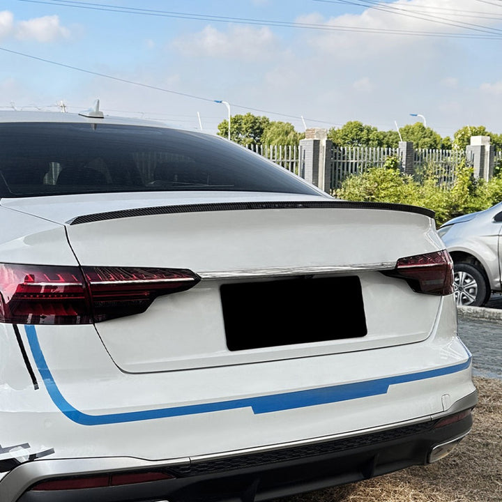 Car Craft Compatible With Audi A4 B9 2017-2024 Rear Trunk Boot Roof Wing Lip Spoiler Splitter Skirts Zst-927 Carbon Fiber Look
