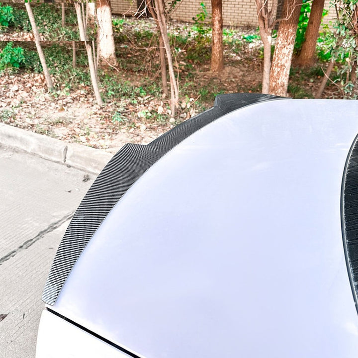 Car Craft Compatible With Audi A4 S4 B8 2009-2016 Rear Trunk Boot Roof Wing Lip Spoiler Splitter Skirts Zst-910 Glossy Black