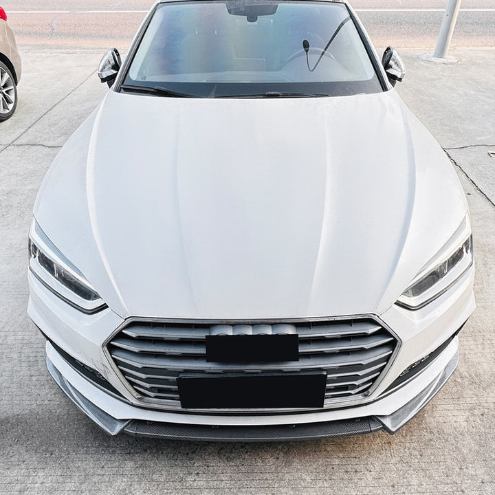 Car Craft Compatible With Audi A5 S5 F5 Sline 2017-2020 Front Bumper Lip Skirt Splitter Spoiler Zst-984 Cf Carbon Fiber Look