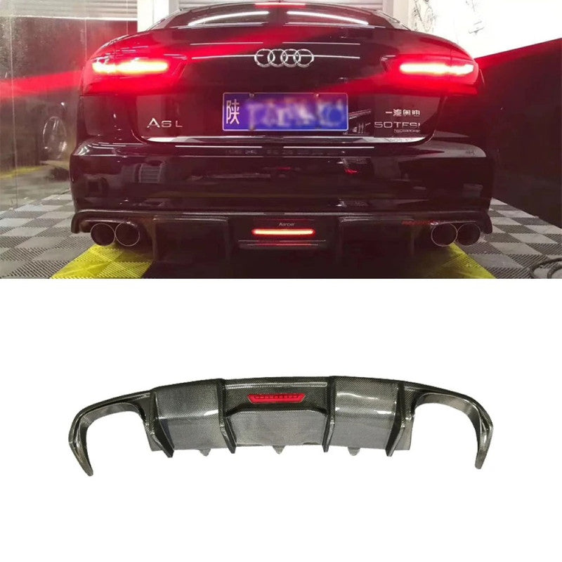 Car Craft Compatible With Audi A6 C6 2012-2015 Rear Bumper Lip Diffuser Skirts Real Carbon Fiber Non-sline Car CC- - CAR CRAFT INDIA