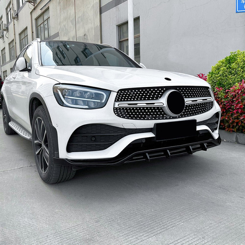 Car Craft Compatible With Mercedes Benz Glc W253 X253 C253 Lci 2020-2022 Amg Front Bumper Lip Splitter Diffuser Skirst Flag Canard Carbon Fiber Look Zst-452 Cf