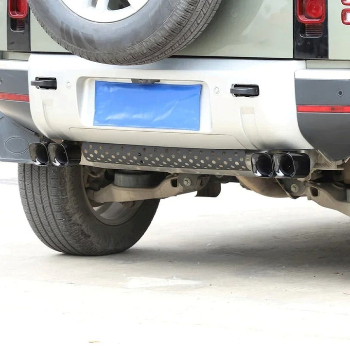 Car Craft Compatible With Range Land Rover Defender 90 110 130 L663 Lr129997 2020+ Car Exhaust Tip Tailpipe Stainless Steel Square Muffler Tip Nozzle Silensor 2.0 Square Khan Style Chrome Silver - CAR CRAFT INDIA