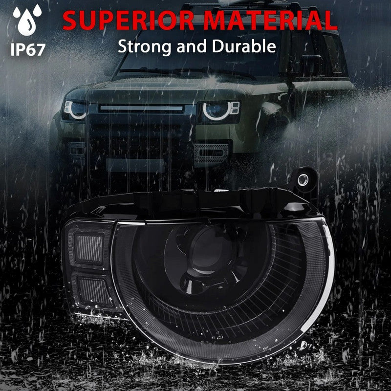 Car Craft Compatible With Range Land Rover Defender L663 Lr129997 2020+ Car Front Upgraded Head Light Lamp Xenon Headlight Retrofit Upgrade Modified Led Drl Hid - CAR CRAFT INDIA