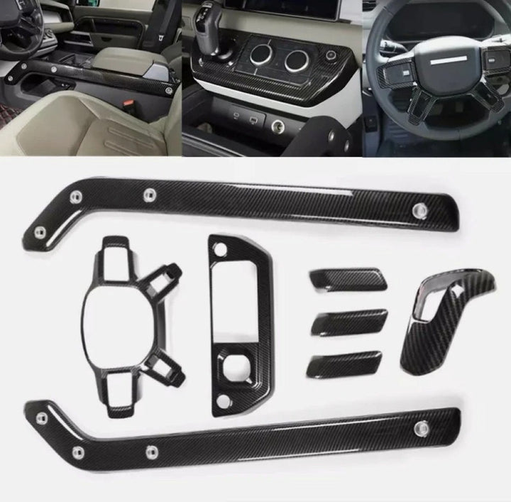 Car Craft Compatible With Range Land Rover Defender 90 110 L663 Lr129997 2020+ Car Interior Trim Set Center Console Aremest Panel Side Trim Strips Steering Cover Piano Black - CAR CRAFT INDIA