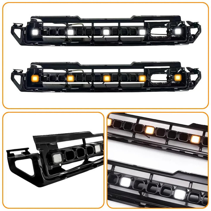 Car Craft Compatible With Range Land Rover Defender 90 110 130 2020+ Front Bumper Show Led Grille With Light Octa Style White