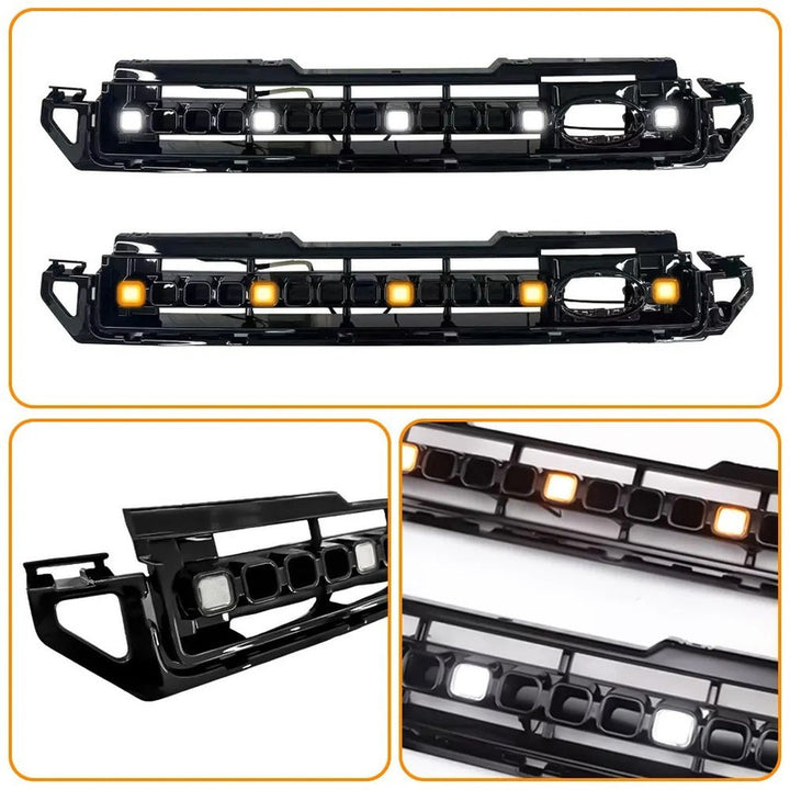 Car Craft Compatible With Range Land Rover Defender 90 110 130 2020+ Front Bumper Show Led Grille With Light Octa Style Yellow