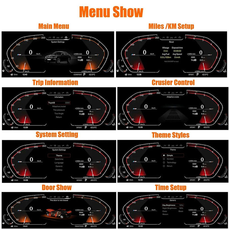 Car Craft Compatible With Bmw 3 Series E90 E91 E92 E93 2006-2012 Digital Lcd Dashboard Cluster Instrument Cockpit Voor Speedometer 12.3 Inch