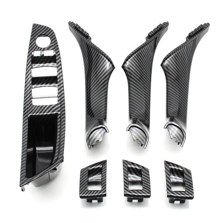 Car Craft Compatible With Bmw 5 Series F10 2010-2017 Car Interior Door Armrest Inside Pull Handle Inner Full Set Carbon Fiber 25874 25847l 25848r 25889l 25890r In Cf Rhd Model A CC-7874 - CAR CRAFT INDIA