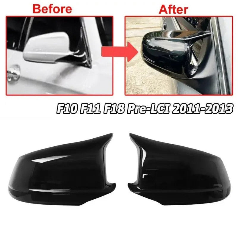 Car Craft Compatible With Bmw 5 Series F10 2010-2013 Pre Lci M3 M4 M5 M6 M7 Side Rear View Case Door Wing Cap Shell Housing Mirror Covers Glossy Black