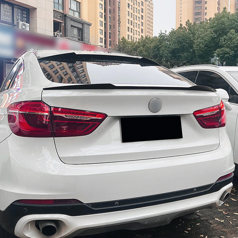 Car Craft Compatible With Bmw X6 F16 2014-2019 Rear Trunk Boot Wing Lip Mid Spoiler Carbon Fiber Look Zst-597 Cf